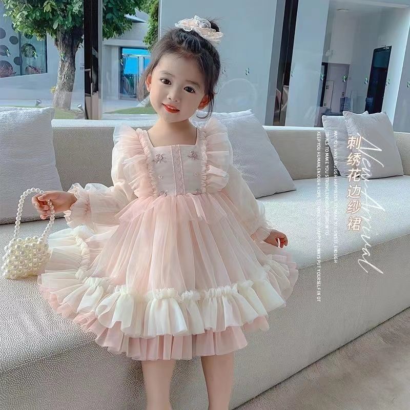 Girls' Dress Autumn New Children's Spring and Autumn Style Big Girl Little Girl Stylish Long Sleeve Princess Dress