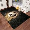 Flaming Soccer Ball Pattern Rug Suitable for use as an anti-slip game mat for living room and bedroom sofas