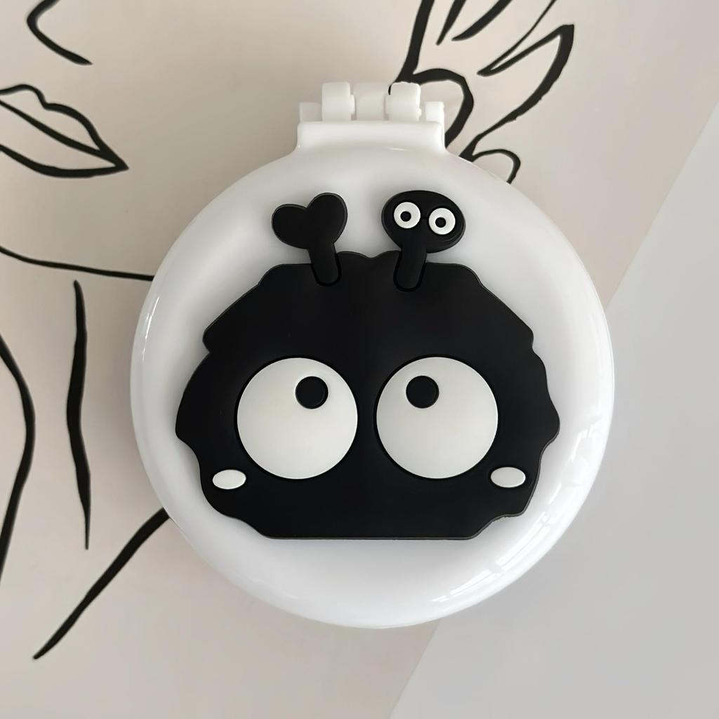 Portable Cute Coal Air Cushion Comb & Mirror Set: Children's Massaging Hairdressing Tool for Girls