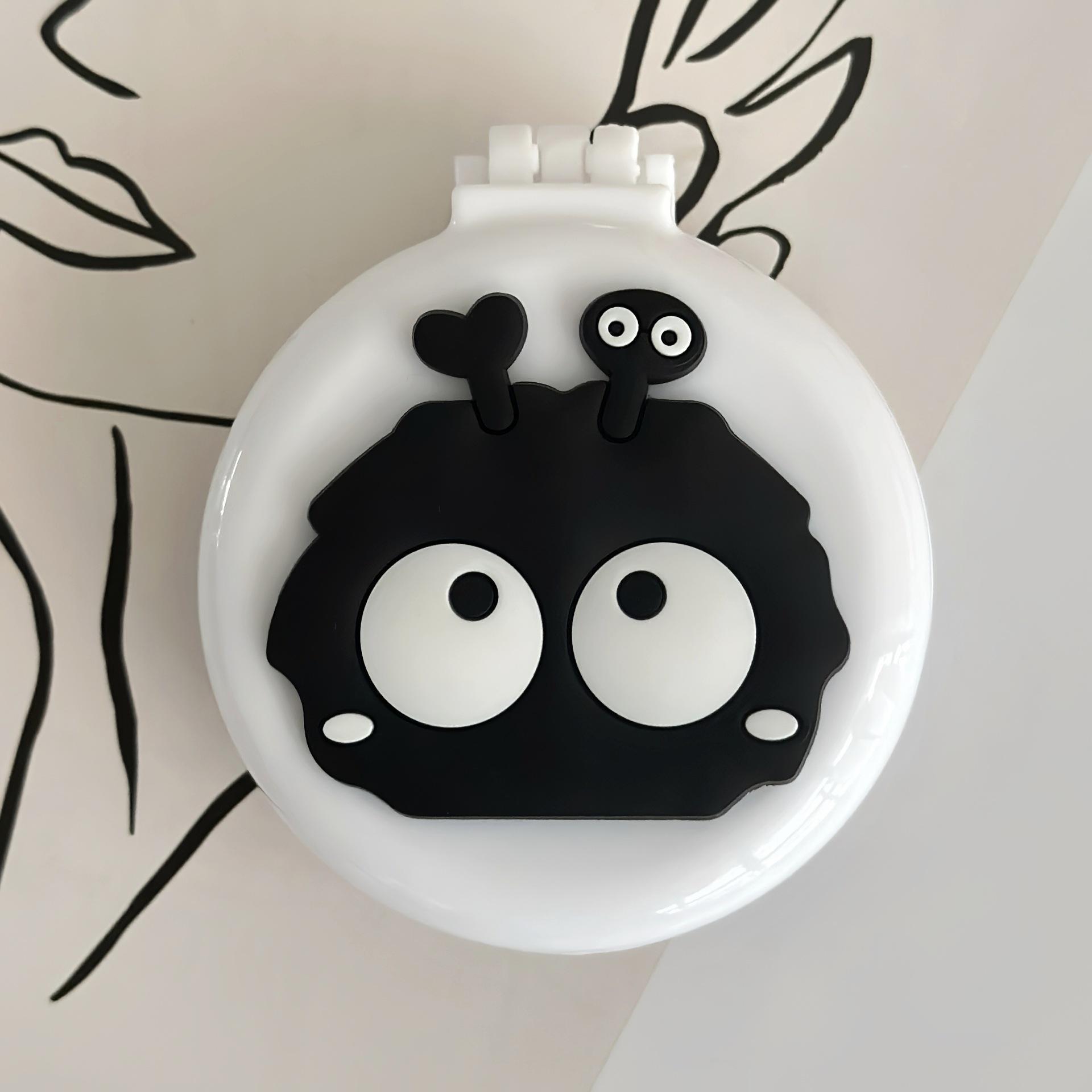 

Портативный милый набор расчески и зеркала с угольной воздушной подушкой: Детский массажный парикмахерский инструмент для девочек White - Small Round