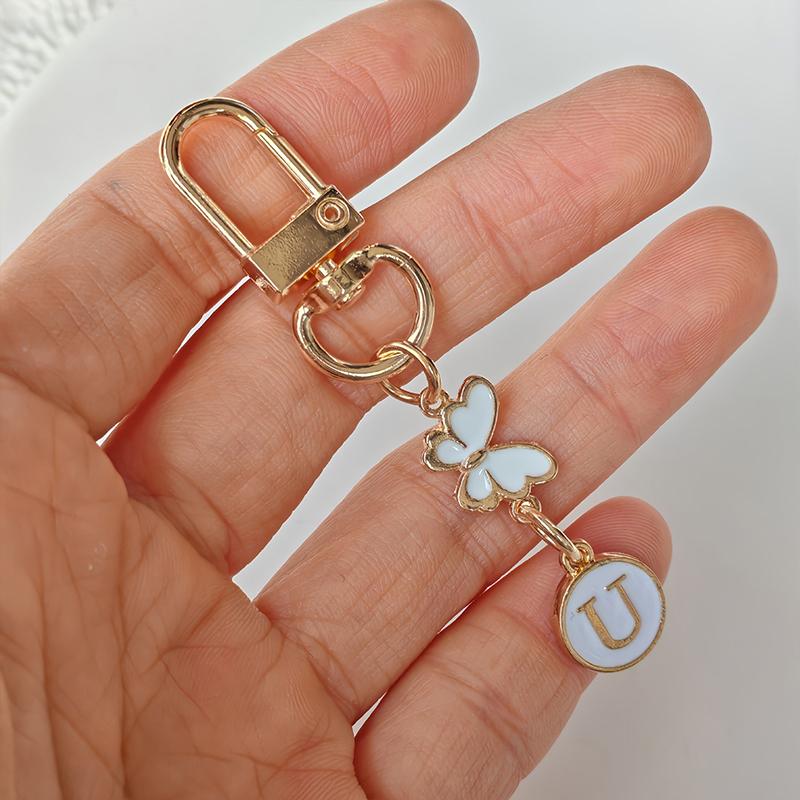 1 Stück Schlüssel-Logo Leichter Schlüsselanhänger Autoschlüssel Begleiter Taschenanhänger Langlebigkeit Metallschlüsselanhänger Monogramm-Anhänger Schmetterling Monogramm-Schlüsselanhänger