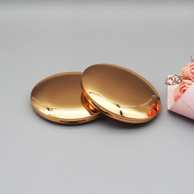 DIY Oval Gold Eyeshadow Powder Compact Makeup Highlighs Package Blusher Container Lipstick Case Concealer Package Mirror