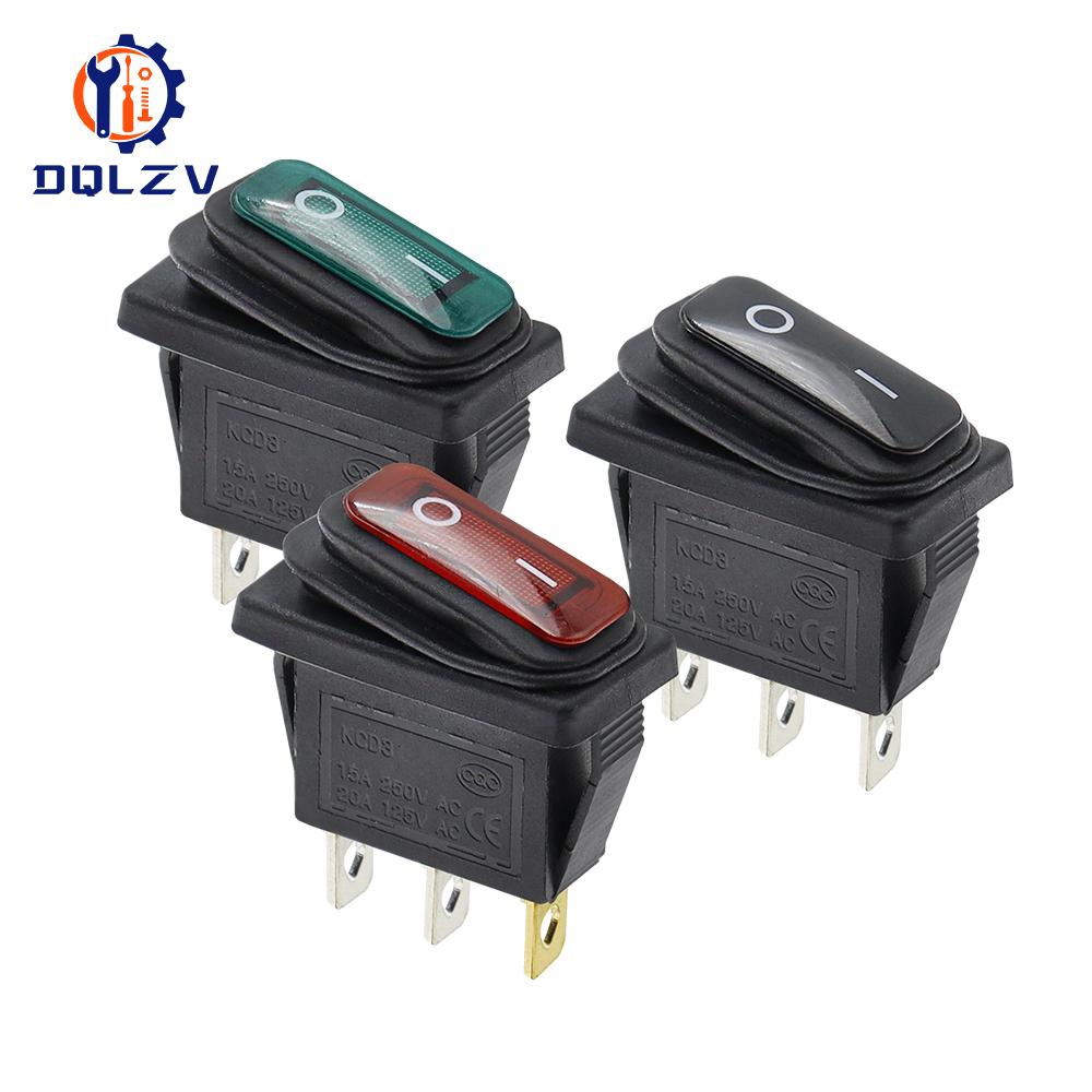 KCD3 Waterproof Rocker Switch ON-OFF/ON-OFF-ON 3Pin,2/3 Position,Electrical Equipment With Lighting Power,16A 250VAC/20A 125VA