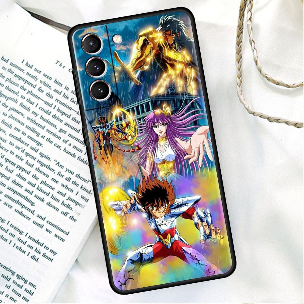 Phone Black Soft Case For Samsung Galaxy S22 S21 S20 Ultra FE S9 S8 S10 Plus Note 20 10 9 Fundas Cover Sainte Seiya Japan Anime