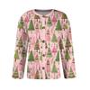 Damemote Langermet Christmas Snowman Snowflake Print Jakke Cardigan