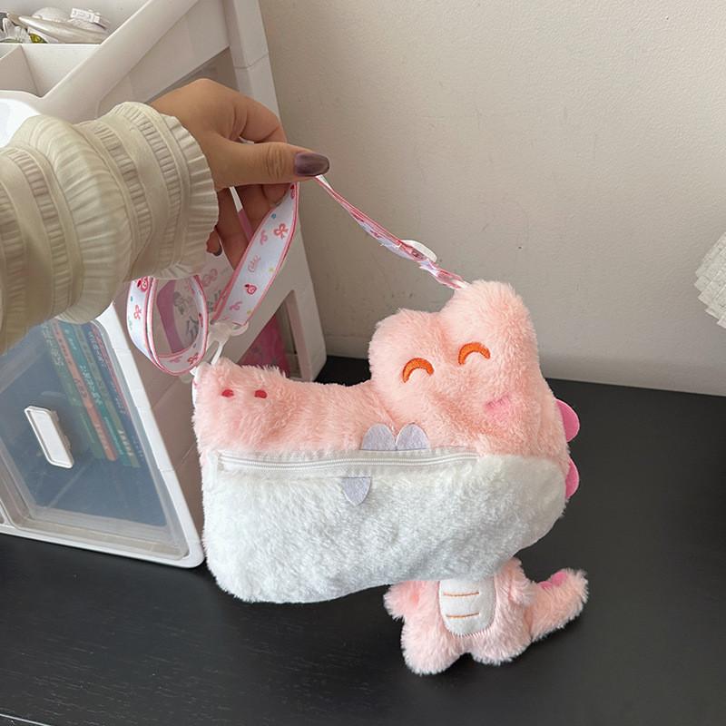 Crocodile Plush Toy Bag With Soft Short Plush For Kids And Teens