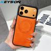 KEYSION Étui Rétro de Luxe en Cuir PU avec MagSafe pour iPhone 17 Pro Max Coque Arrière Magnétique Anti-Chocs pour iPhone 17 Air