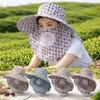 UV Protection Tea Picking Work Hat Wide Brim Fisherman's Hat Face Mask Sun Hat  Summer Outdoor
