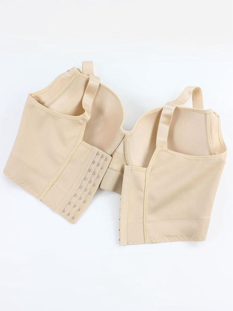 Nahtloser Bügel-Push-up-Form-Sport-BH mit tiefem V-Rücken