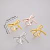 6pcs Bow Shaped Napkin Rings Elegant Metal Napkin Holders for Dinner Parties Weddings and Home Table Decoration