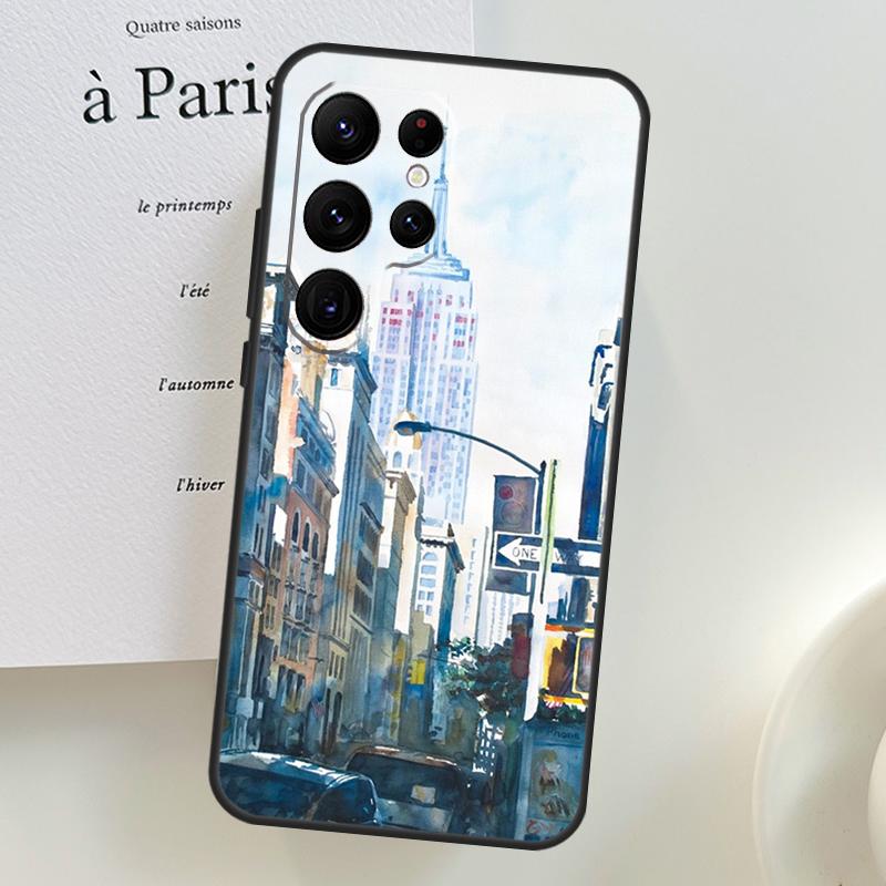 New York City Phone Case For Samsung Galaxy S25 Ultra S9 S10 S20 FE S21 S22 S23 Plus S24 Ultra Cover Shell