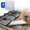 4 Pcs Silver Color Protective Coating For Gas Stoves Reusable Protection