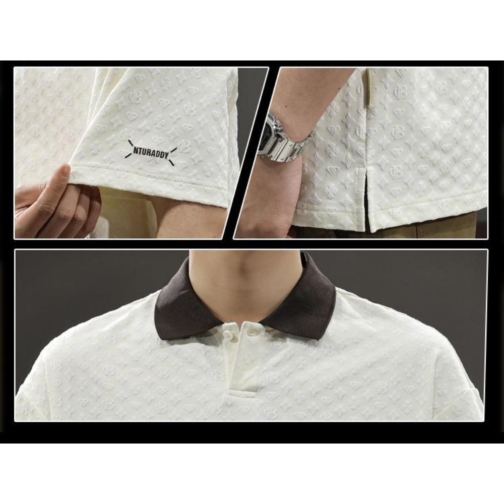 Minimally Designed Summer Top New Men's Polo Lapel Short Sleeved Loose Men's Short Sleeved Top