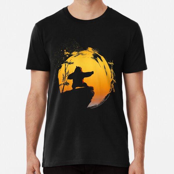 Kung Fu Bear Po Tai Chi Sunset Silhouette T-Shirt S-5XL Best T-Shirt