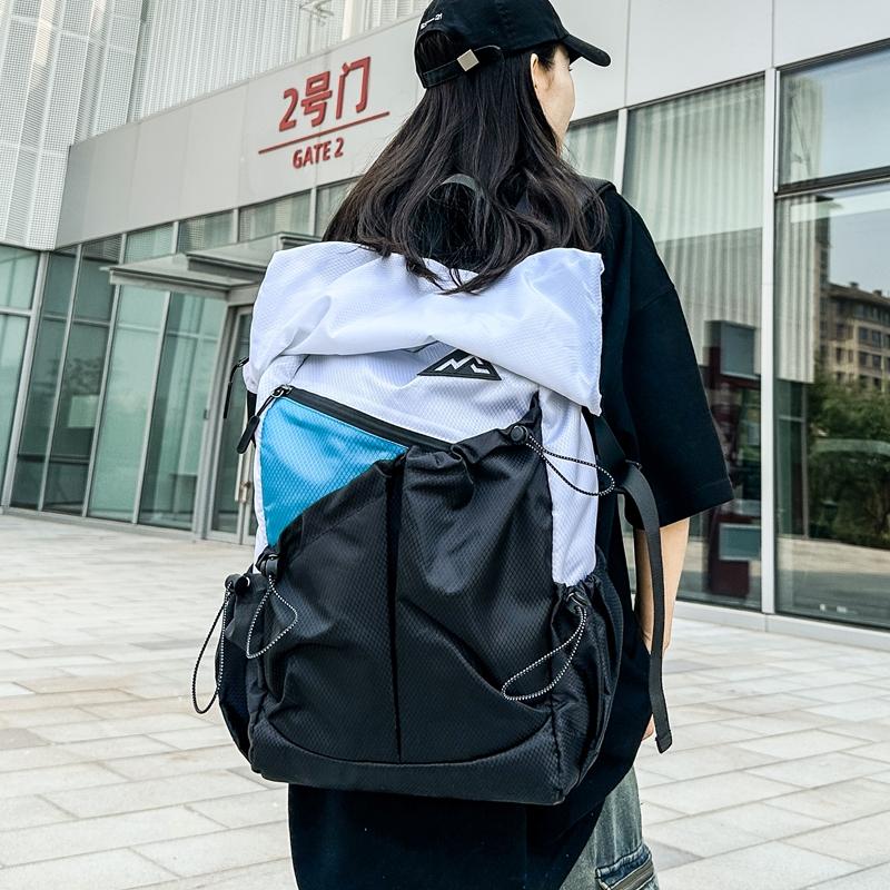 Color Block Backpack Travel Sports Mountaineering Luggage Bag Computer Bag Large Capacity Student Schoolbag