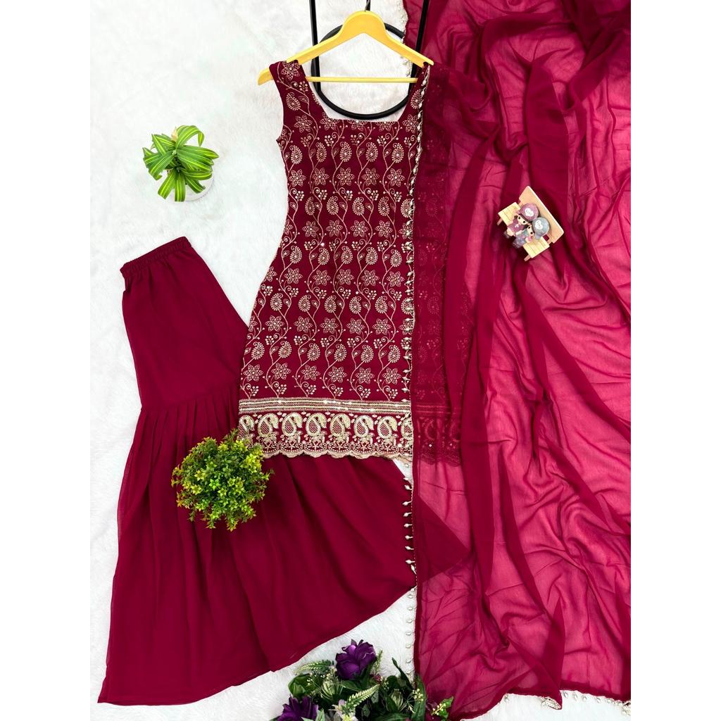 Beautiful Party Wear Pakistani Palazzo Suit Indian Bollywood Salwar Kameez Dress
