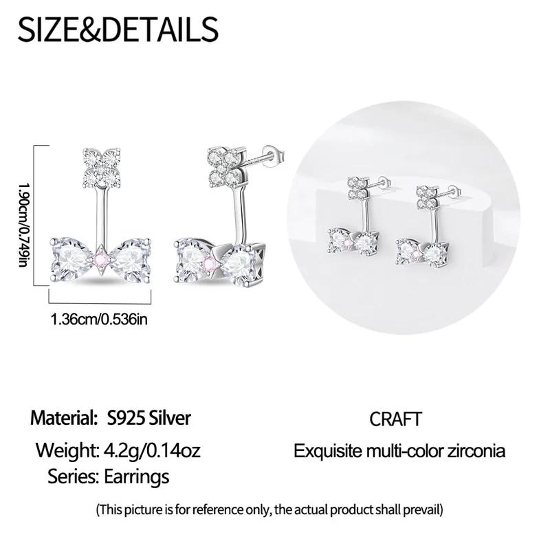 Snowflake Zircon Earrings Star Petal 925 Sterling Silver Women Zircon Ear Studs Sparkling Pave Hoop Earring Jewelry Gift