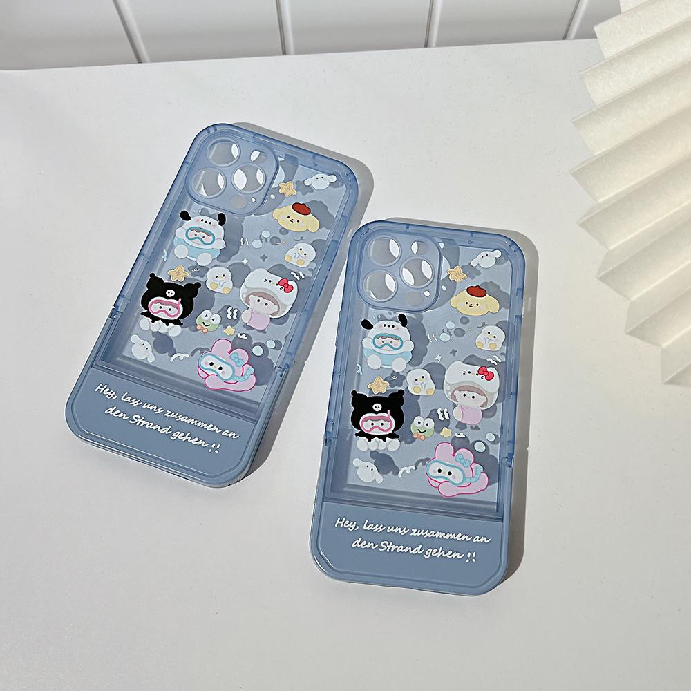 Diving Underwater World Suitable for 16 Apple 13 Promax Mobile Phone Case Iphone 12 Folding Xr Stand 11 Soft 15