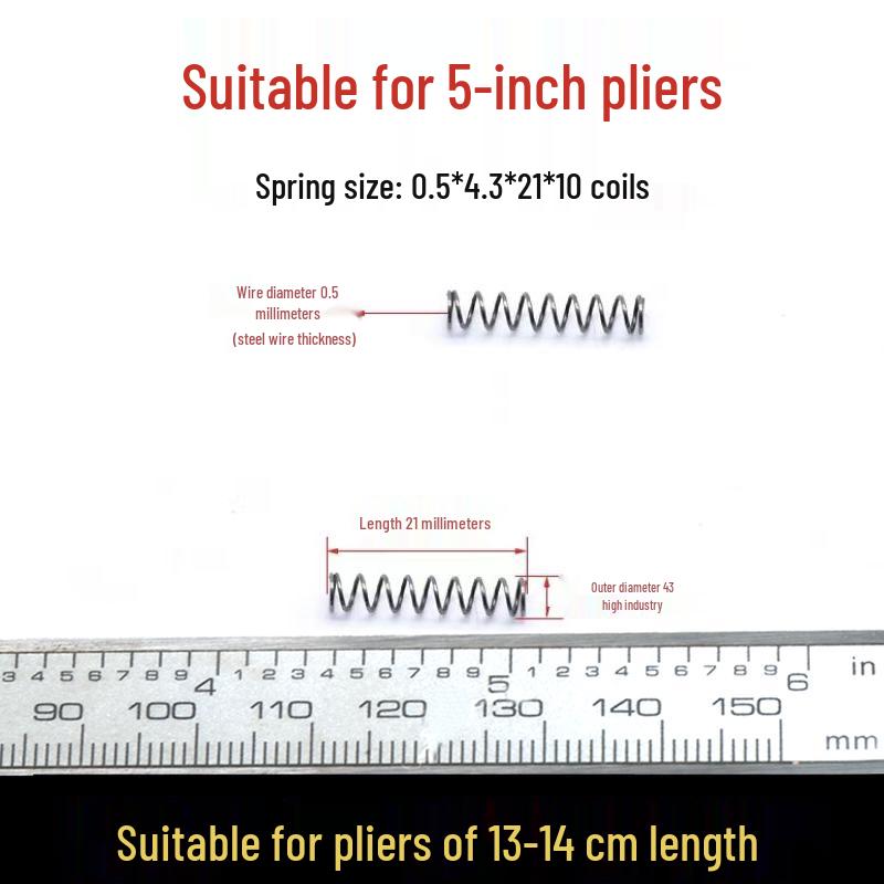 Spring-loaded Diagonal Cutting Pliers: 4, 5, 6, 7 inch with Small Compression Spring, Ideal for Circlip & Pressure Shrink Tasks.