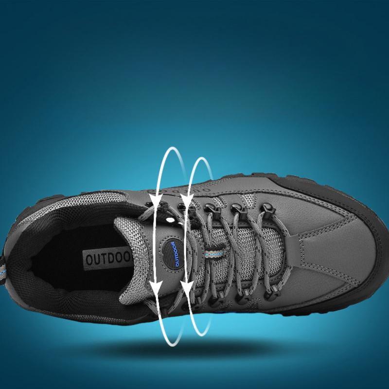 Kurze Herrenstiefel, wasserdichte Wanderschuhe für den Außenbereich, rutschfeste Wander-Sneaker mit dicker Sohle, Freizeitschuh aus Leder für Herren, Größe 48