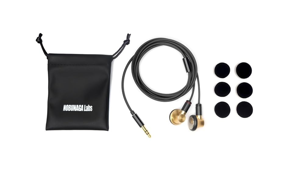Uguisu Bush NOBUNAGA Straight Plug Headphones (Japanese Warbler) GOLD Labs MMCX/3.5mm In-Ear