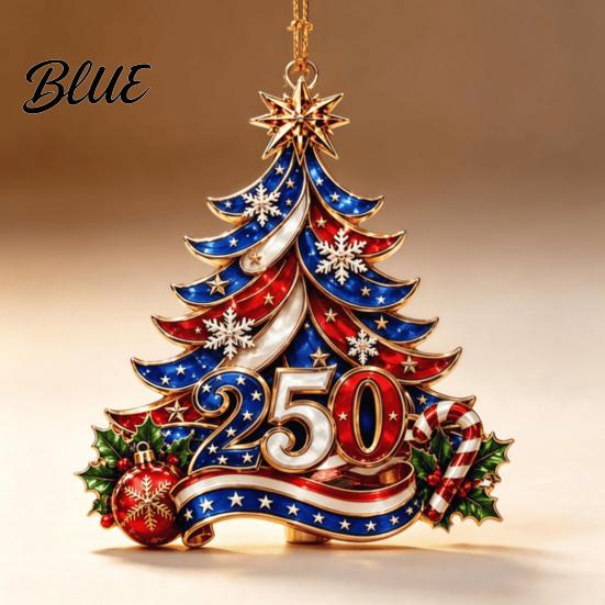 Indoor Outdoor Decorations Acrylic 1776-2026 USA Tree Christmas 250 Anniversary Ornament 2D 250th Collectible Items Hanging Decoration Fourth