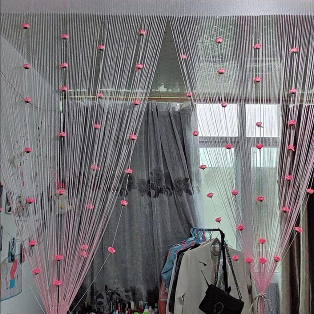 Privacy And Style Combined With Rose Thread Door Curtain Door Screens For Keeping Out Flies