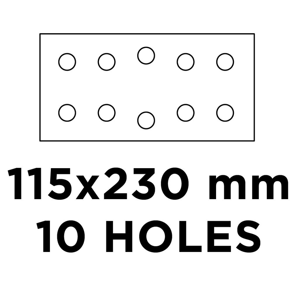 Velcro sandpaper 115 x 230 mm, K100, 5 pcs., with holes