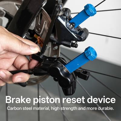 Outil d'écartement de plaquette de frein de vélo en acier durable 360° Rotatif Réinitialisation du piston de frein à disque à huile de vélo Extension de piston d'étrier de frein hydraulique