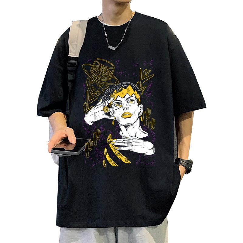 Vinegar Double Jojos Bizarre Adventure Anime Trend Tshirt Cotton Graphic Tee Unisex Unisex Summer Streetwear