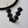 Delicate Lace Flower Necklace with Imitation Pearls Adjustable Length Neck Strap Accessory for Weddings and Parties