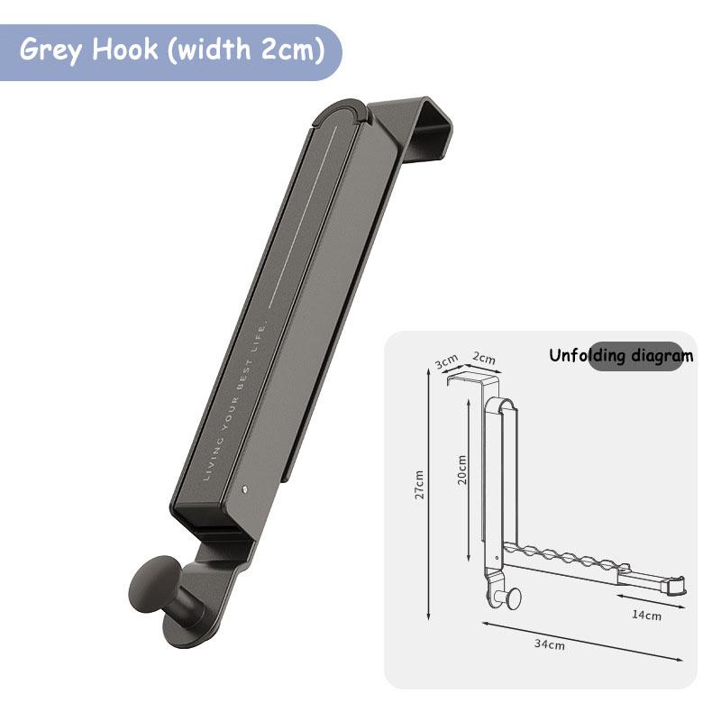 

1/2pcs Folding Wall Hook portable drying rack Hidden Robe Towel Coat Hook door back hooks Expandable Sticky Towel Hanger width 2CM серый