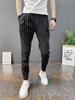 2023 Autumn Men's Striped Slim Fit Tapered Casual Nine-Point Pants - Trendy Internet Celebrity Style