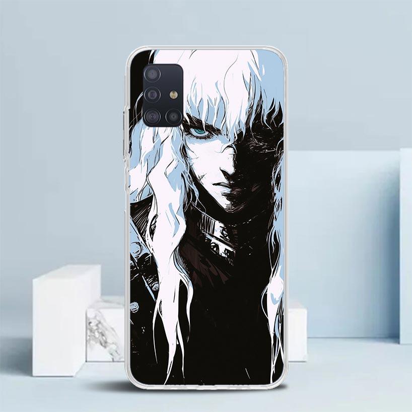 

Black White G-Guts B-Berserks Soft Cover for Samsung Galaxy A12 A22 A32 A52 A72 A02S Phone Case Note 20 Ultra 10 S10 Plus A51 A7 Samsung Note 20
