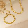MS Direct Supply European and American Fashion Woven Winding Stainless Steel Blade Chain, Women's Trend Plated 18K Necklace