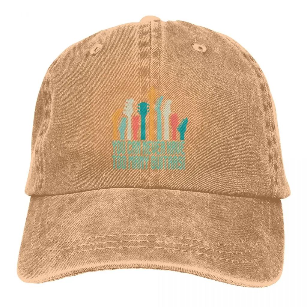 Washed Men's Baseball Cap You Can Never Have Too Many Trucker Snapback Cowboy Caps Dad Hat Guitar Rock Golf Hats