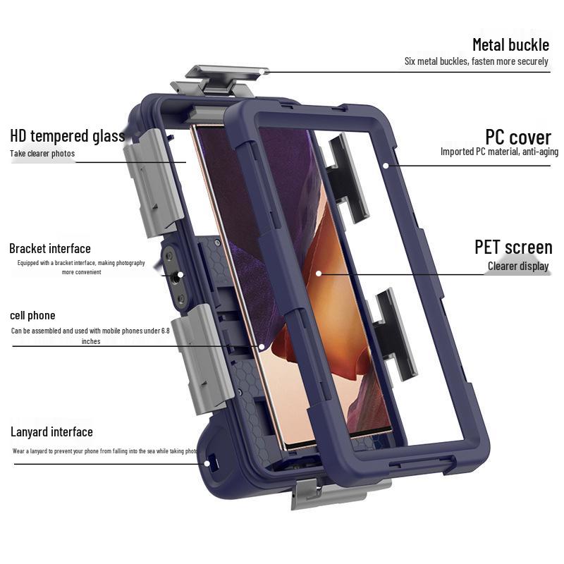 Red Pepper Black Tech 15m Waterproof Diving Case for Apple, Samsung, Huawei, and Xiaomi Phones