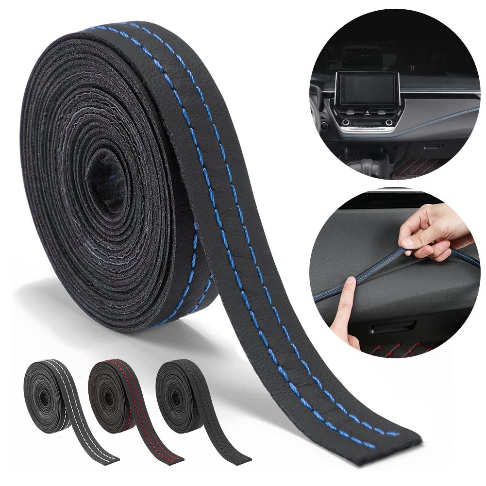 200cm Car Moulding Trim PU Leather DIY Braid Decorative Line Strip For Door Dashboard Sticker,Universal Car Interior Accessories