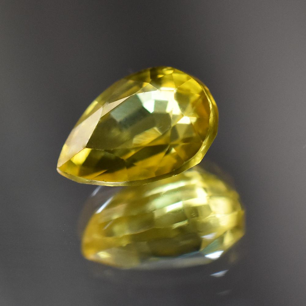 CERTIFIED 5.95 Ct Yellow Sapphire Flawless Pear Cut Natural Rare Loose Gemstone