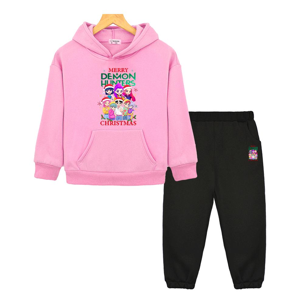 kids Christma clothe kpop demon hunters 2pcs pullover+pant Saja Boys hoodie Fleece sweatshirt Jacket Autumn boy girl Hooded Sets