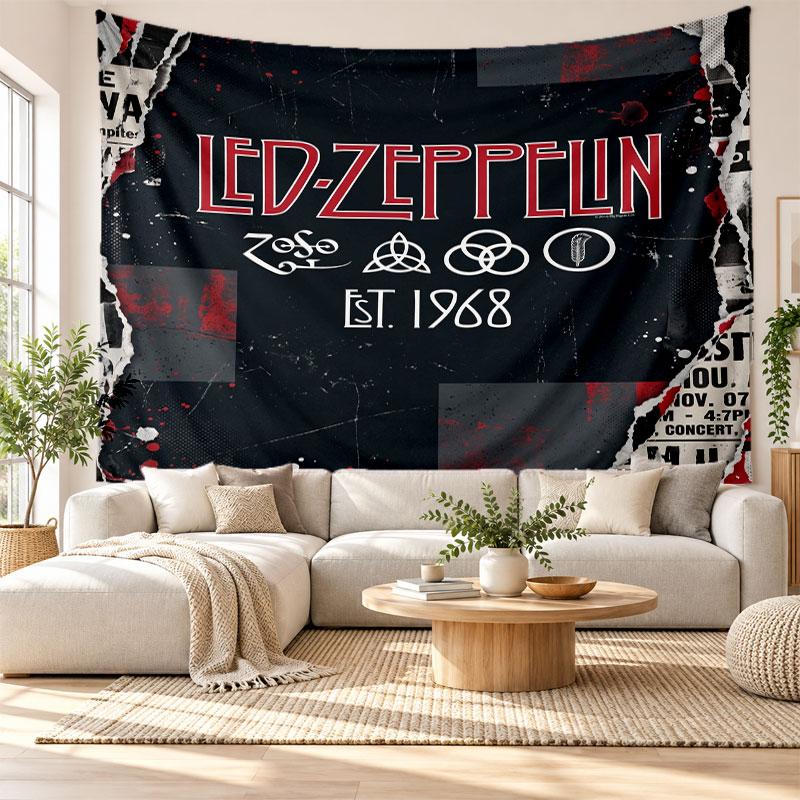 Led Zeppelin Wall Tapestry, Soft Fabric Wall Hanging, Decorative Backdrop For Bedroom Home Wall Art