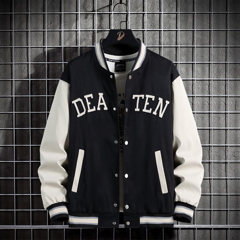 

Plus Size Men s Thin Embroidered Baseball Jacket for Spring & Autumn L