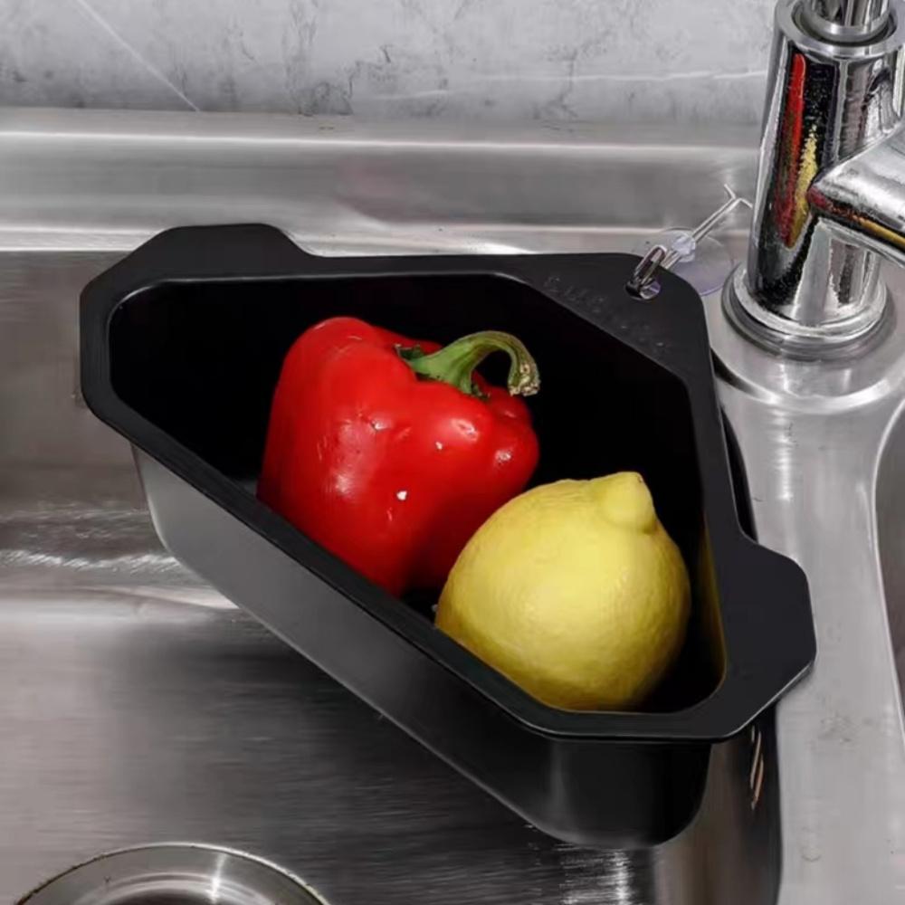 1pc 304 Stainless Steel Sink Drain Basket Triangular Sink Kitchen Sink Wash Basin Leftovers Filter Holder