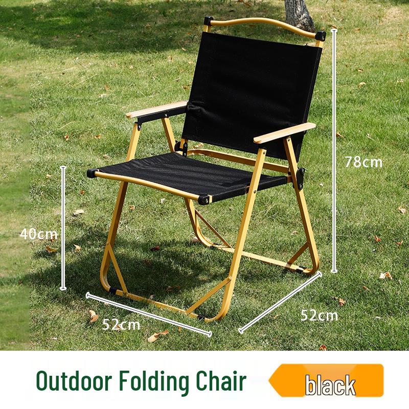 Aluminum Alloy Kermit Folding Chair with Reinforced Backrest - Portable for Outdoor Camping чёрный