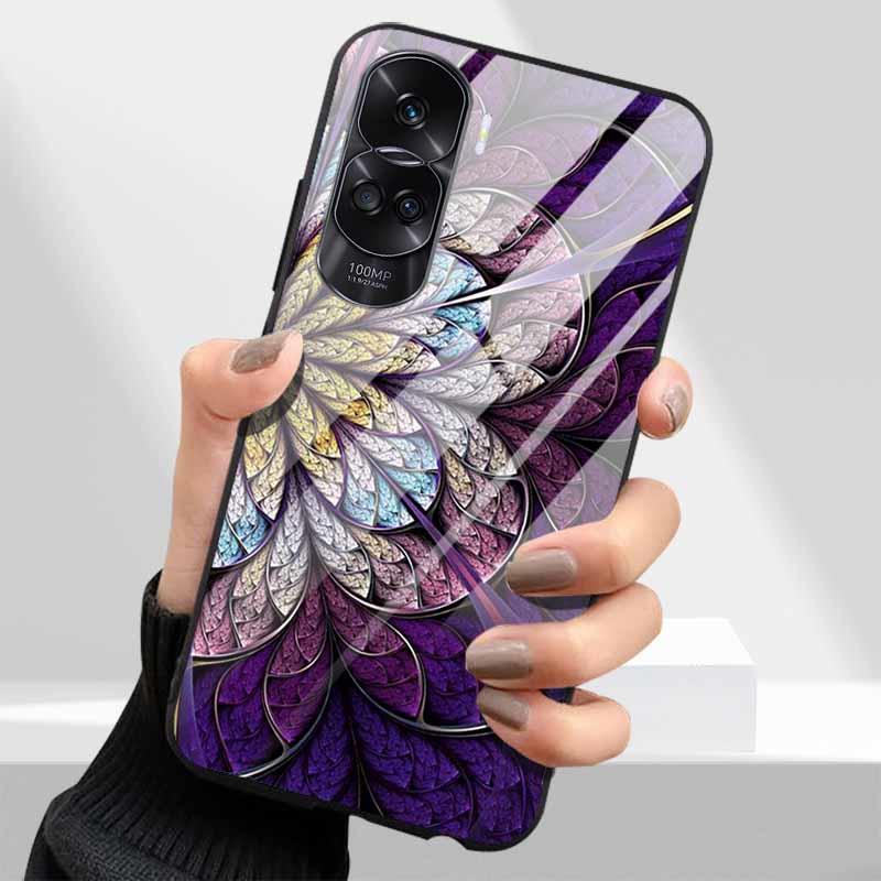 Tempered Glass Hard Cover For Honor 90 Lite 5G Case Lovely Marble Funda Coque For Honor 90 Pro Honor90 90Lite 90Pro Phone Shells
