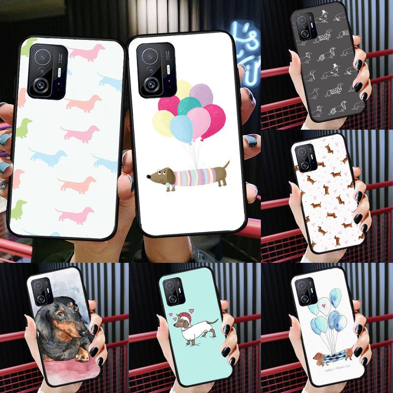 Cartoon Dachshund Sausage Dog Case For Xiaomi POCO X7 X6 X5 X3 Pro F3 F5 F6 M6 Pro 13 14 Ultra 11T 12T 13T 14T Pro Cover