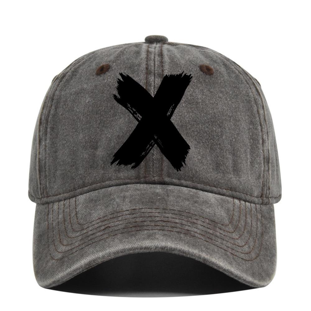 Washed x silk screen baseball cap yellowstone retro peaked cap men's and women's washed distressed sun hat cotton none