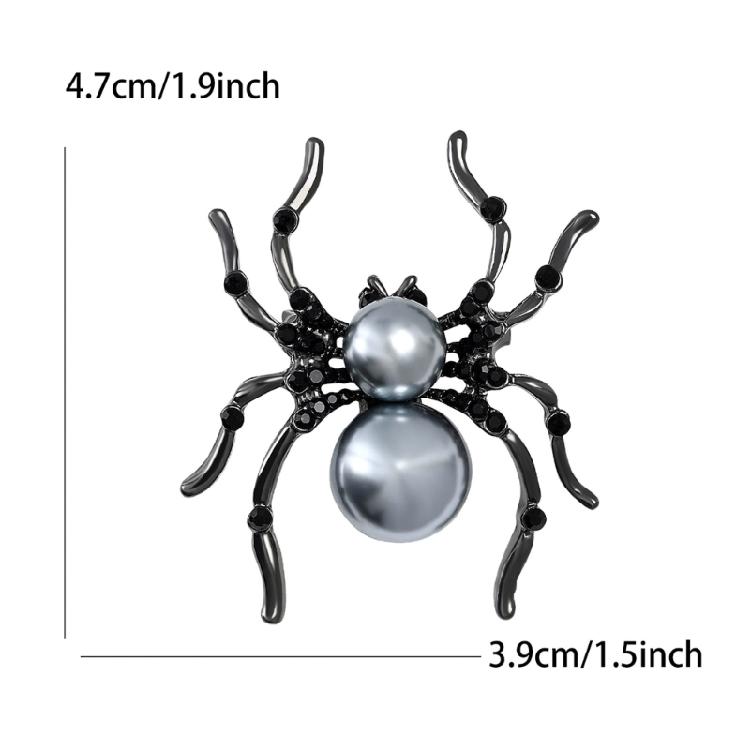 Exquisite Animal Brooch Including Rhinestones and Pearls Accent Lapel Pin for Unisex Wear Halloween Party Decoration