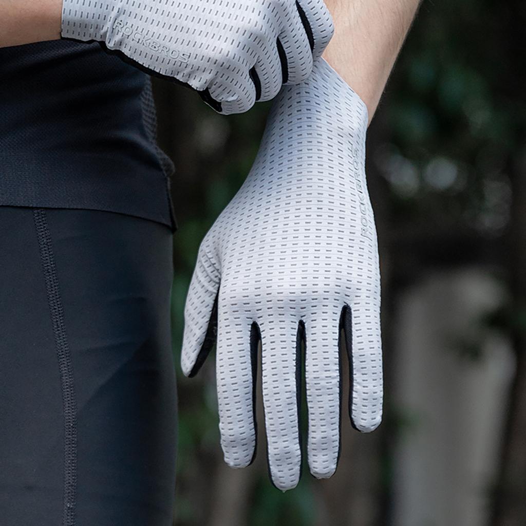 Breathable full-finger cycling gloves, size XXL - gray