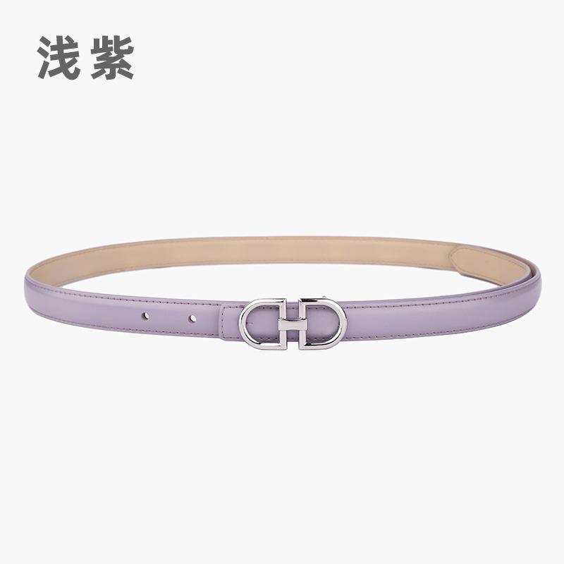 Leather Women'S Belt Simple Double Ring Belt With Jeans Casual Pants Belt Women'S Model